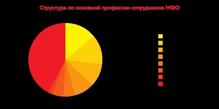 Структура сотрудников МФО по профессиям